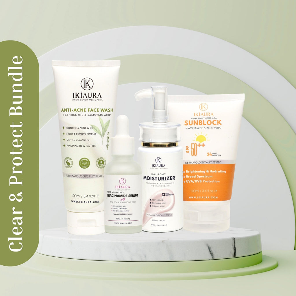 Ikiaura Clear & Protect 4 - Step - Acne Control Bundle - IKIAURA