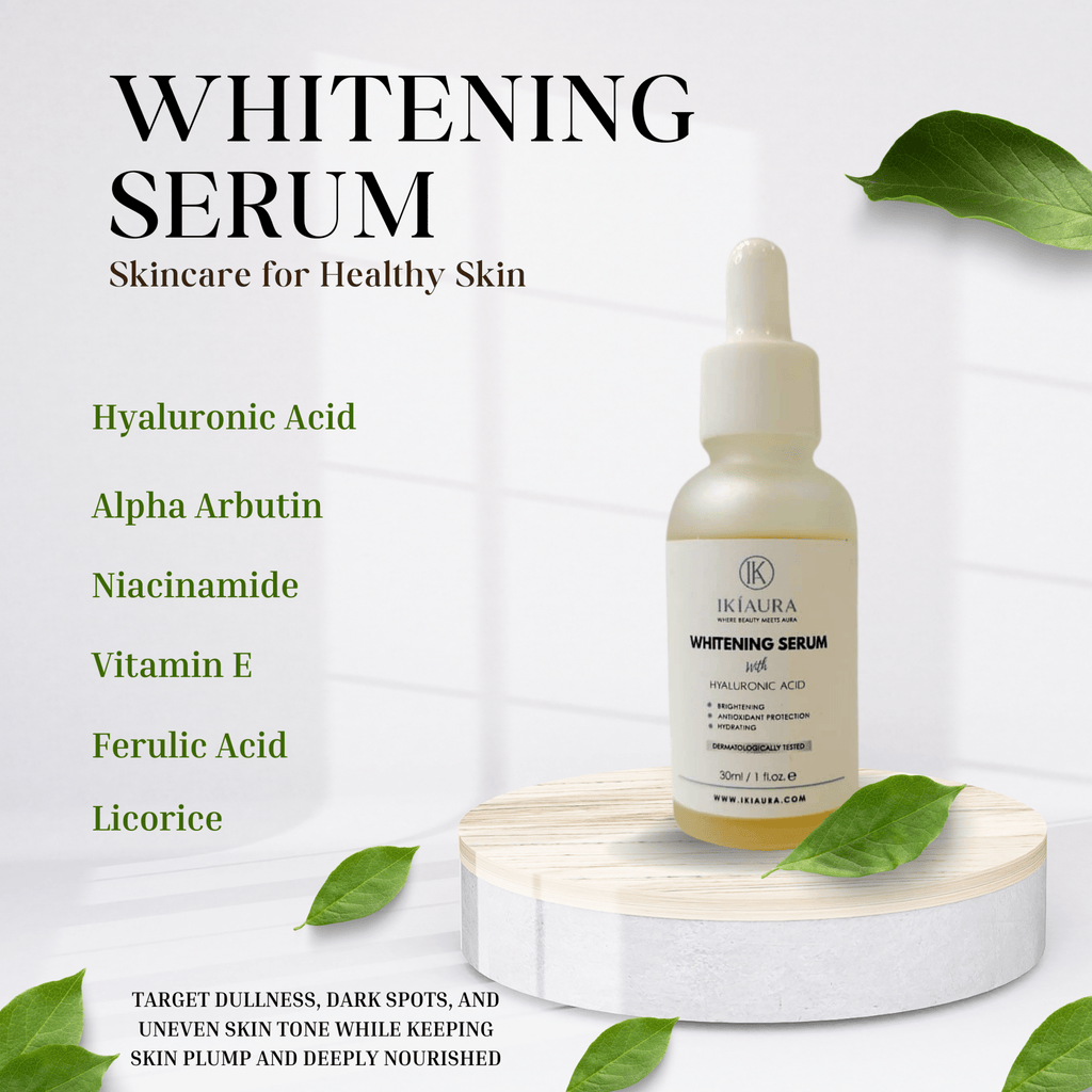 Ikiaura Whitening Serum with Hyaluronic Acid – Brightening, Hydration & Antioxidant Protection | 30ml - IKIAURA